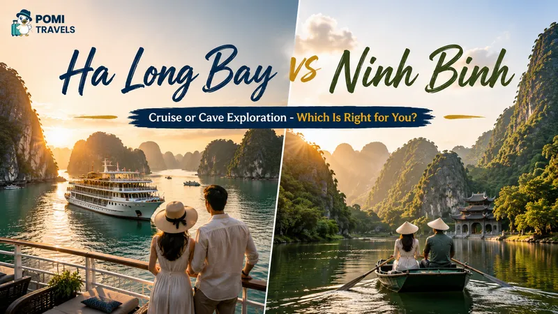 Ninh Binh river cave sampan boat through limestone karsts