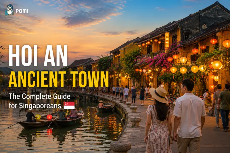 Lantern-lit street in Hoi An Ancient Town at dusk