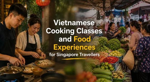 Hands-on Vietnamese cooking class with fresh herbs and ingredients