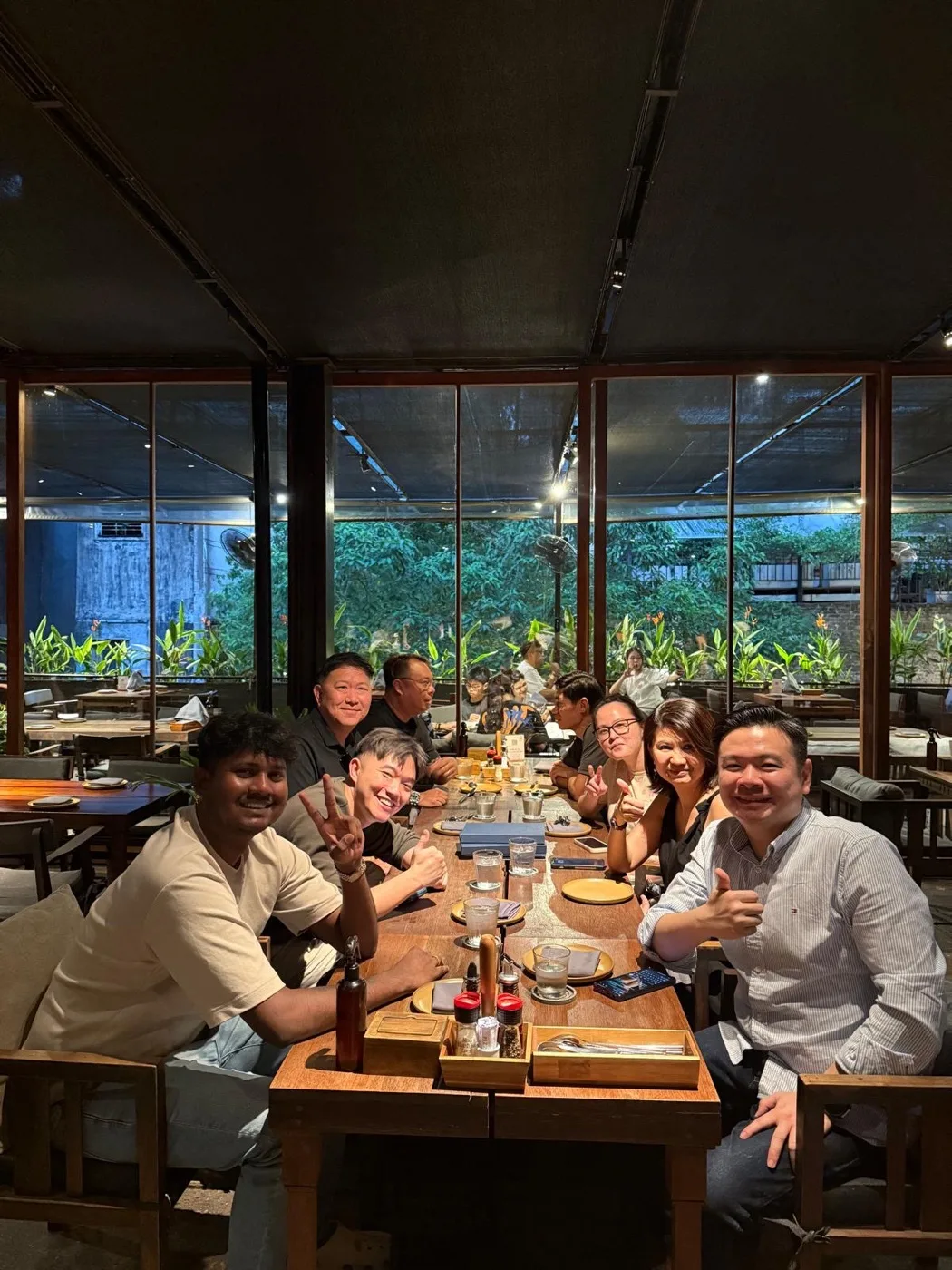 A team dinner in the city
