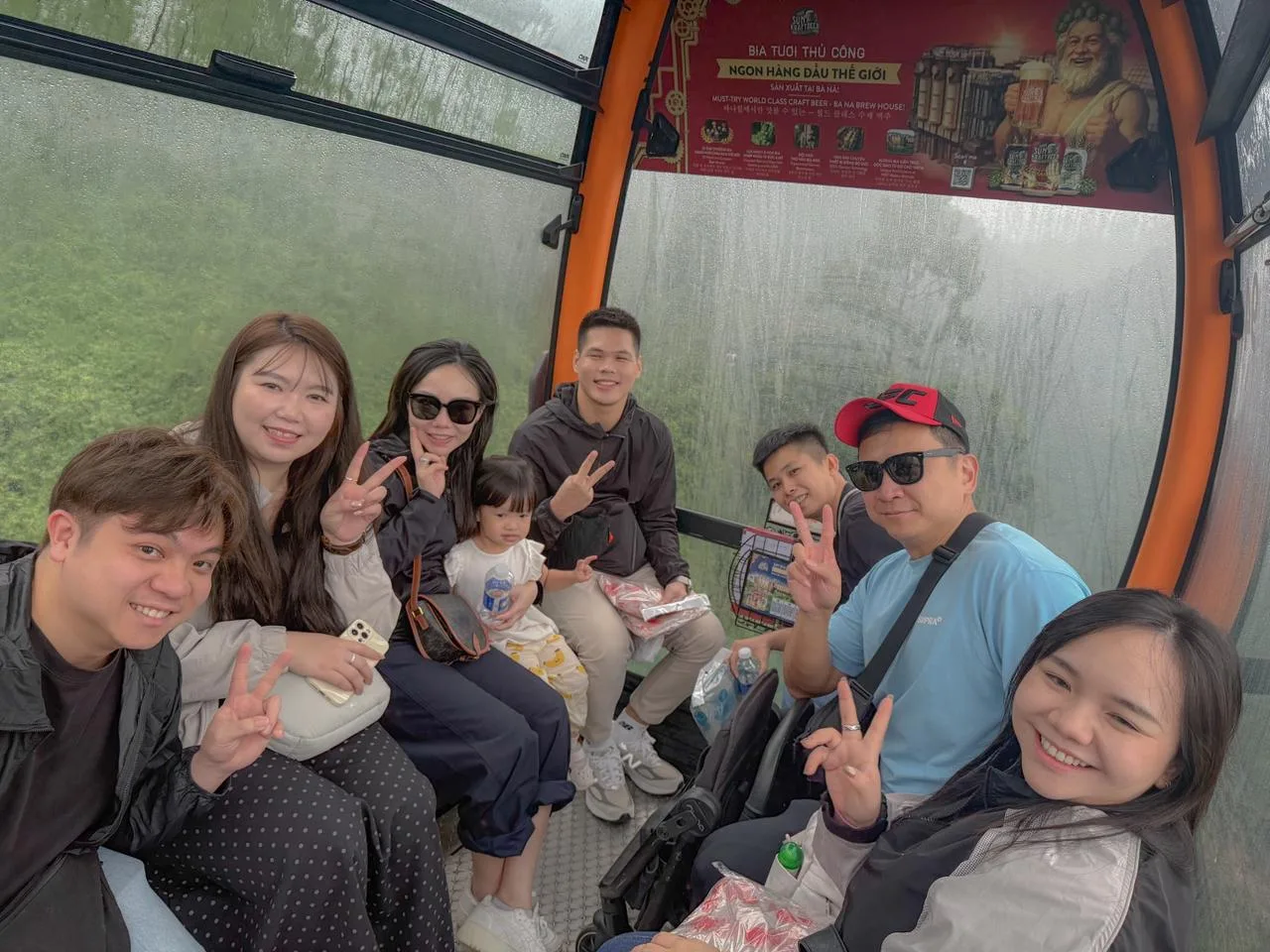 A group on the cable car up to Ba Na Hills