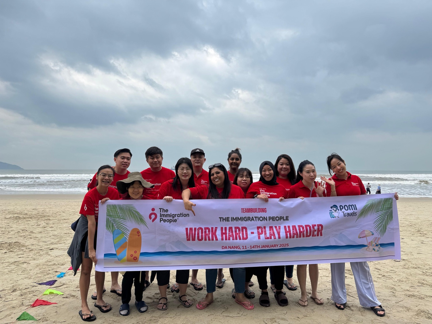 A Singapore company on a Pomi Travels corporate team-building retreat in Da Nang