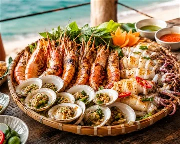 Fresh coastal seafood