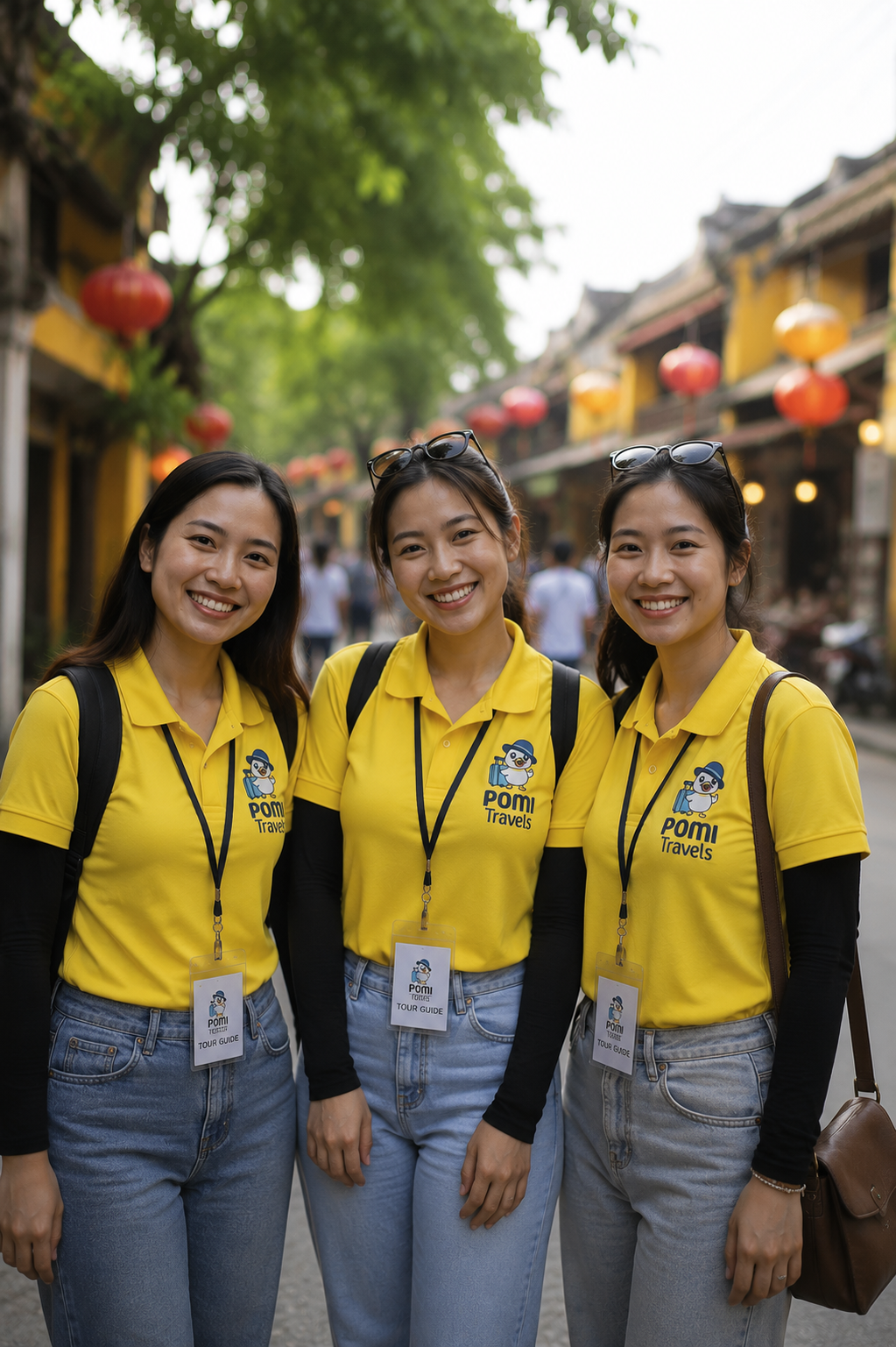 Three Pomi Travels tour guides in Hoi An, Vietnam